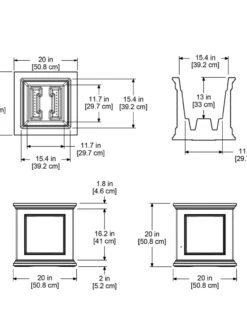 Fairfield Self-Watering Square Planter, 20” X 20” 15 Fairfield Self-Watering Square Planter, 20” X 20” -Outdoor Garden Supply Store 39618 16V tif
