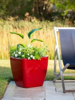 Viva Square Self-Watering Rolling Planter, 20" Diameter, Set Of 2 -Outdoor Garden Supply Store 3 4 crop 8612930 0035 tif