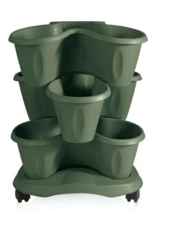 Trifoglio 3-Tier Planter On Wheels -Outdoor Garden Supply Store 3 4 crop 8613625 03V
