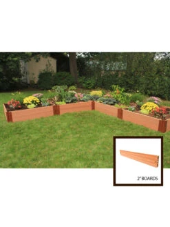 Classic Sienna Raised Garden Bed "L" Shaped With 2" Boards -Outdoor Garden Supply Store 8588255 01v sienna composite raised garden bed 2 inch l shaped