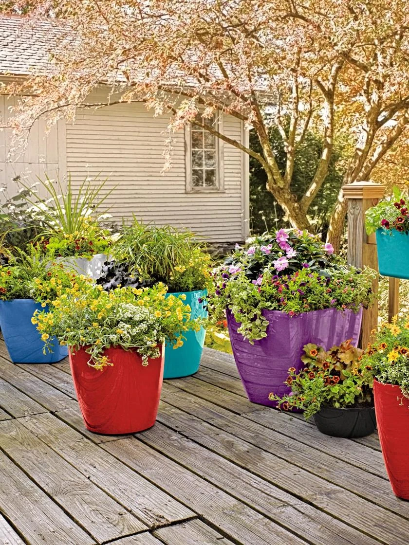 Viva Round Self-Watering Rolling Planter, 14" Diameter 2 Viva Round Self-Watering Rolling Planter, 14" Diameter - Image 2