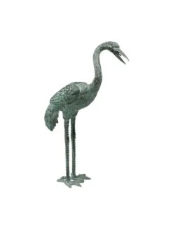 Bronze Crane Statues, Small -Outdoor Garden Supply Store 8589916 001v