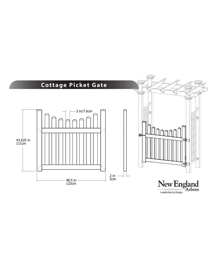 Cottage Vinyl Picket Gate 2 Cottage Vinyl Picket Gate - Image 2