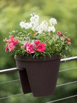 Weave Round Railing Planter, 11" 7 Weave Round Railing Planter, 11" -Outdoor Garden Supply Store 8598370 8584 tif