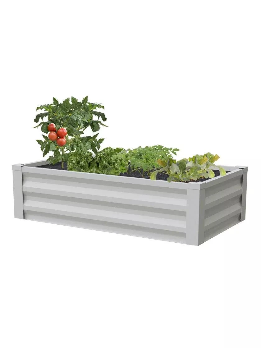 Powder-Coated Metal Raised Garden Bed, 24" X 48" 1 Powder-Coated Metal Raised Garden Bed, 24" X 48"