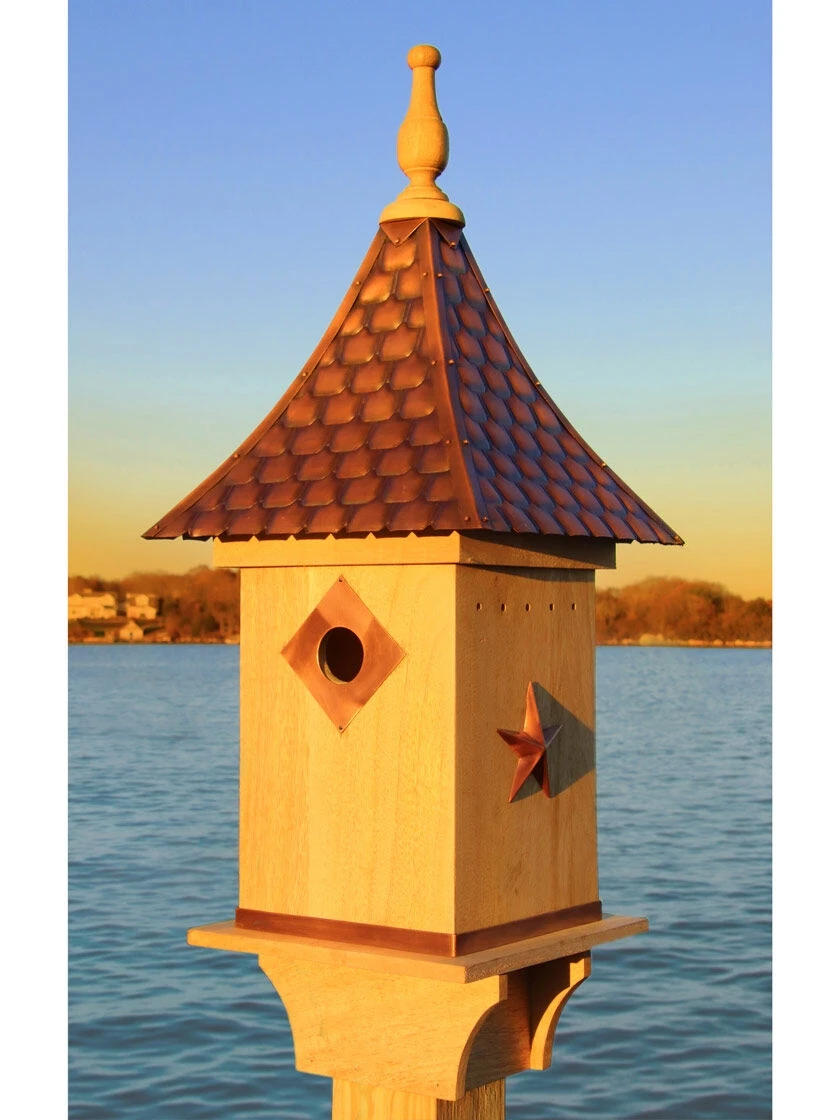 Copper Shingled Roof Bird House 1 Copper Shingled Roof Bird House