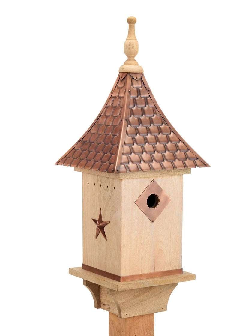 Copper Shingled Roof Bird House 3 Copper Shingled Roof Bird House - Image 3