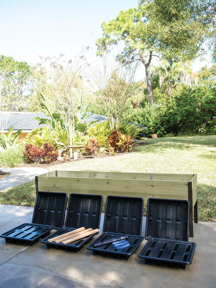 Self-Watering Eco-Stained Elevated Planter Box, 2' X 8' 8 Self-Watering Eco-Stained Elevated Planter Box, 2' X 8' - Image 8