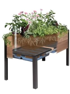 Self-Watering Elevated Planter Box, 2' X 8' -Outdoor Garden Supply Store 8609009 SW insert art 2021 tif