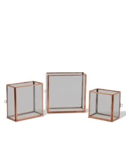 Copper And Glass Terrariums, Set Of 3 -Outdoor Garden Supply Store 8609212 0851 tif