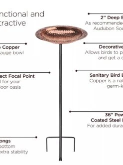 Copper Birdbath With Stake 6 Copper Birdbath With Stake -Outdoor Garden Supply Store 8609876 03V jpg