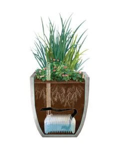 Self-Watering LavaStone® Modern Rectangle -Outdoor Garden Supply Store 8610250 SWInsert art 8inSq tif 1