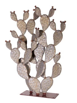 Desert Steel Prickly Pear Cactus Sculpture, Grande -Outdoor Garden Supply Store 8610769 03v