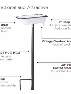 White Enamel Bathtub Birdbath 11 White Enamel Bathtub Birdbath -Outdoor Garden Supply Store 8612266 06V jpeg