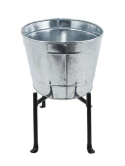 Achla Designs Mini Oval Galvanized Tub With Folding Stand 8 Achla Designs Mini Oval Galvanized Tub With Folding Stand -Outdoor Garden Supply Store 8612906 05v