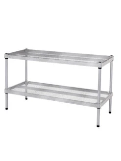 MeshWorks © Stacking Plant Shelves -Outdoor Garden Supply Store 8613018 13v meshworks stacking plant shelves silver