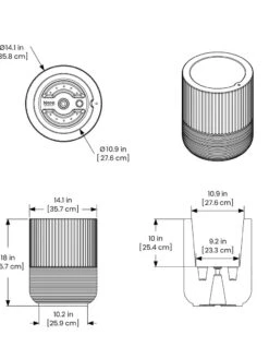 Arden Round Planter -Outdoor Garden Supply Store 8613267 01V tif