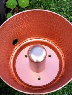 Hammered Copper Hose Pot With Lid -Outdoor Garden Supply Store 8613311 0022