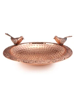 Pure Copper Bird Bath With Two Copper Birds And Multipronged Garden Pole -Outdoor Garden Supply Store 8613378 04v