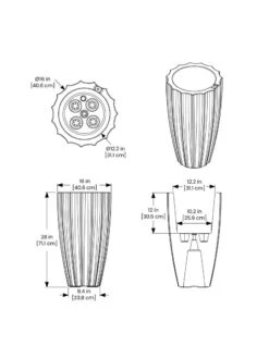 Sedona Tall Planter, 28" Height -Outdoor Garden Supply Store 8613525 10V 3 4