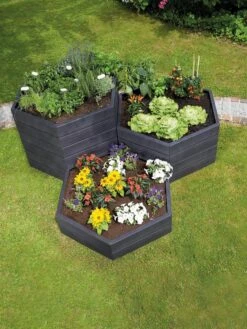 Modular Hexagon Raised Bed Kit, 28.5" -Outdoor Garden Supply Store 8614244 04V 1