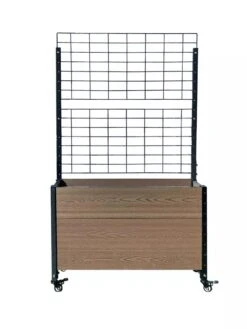 Mobile Deep Trough Planter With Trellis -Outdoor Garden Supply Store 8614265 02V