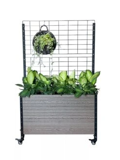 Mobile Deep Trough Planter With Trellis -Outdoor Garden Supply Store 8614265 03V